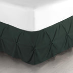 Nestl Forest Green Bed Skirt Cal King Size, Pinch Pleat Cal King Bed Skirt, 14' Drop Cal King Bedskirt, Hotel Quality Bed Skirts, Microfiber Bedskirt For Cal King Bed, Forest Green Cal King Bed Skirt
