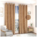 Rensum Tree Punch Long Crush Curtains for Long Door 9Ft Set of 2, Heavy Polyester Curtain Drapes for Living Room Bedroom, Eyelet