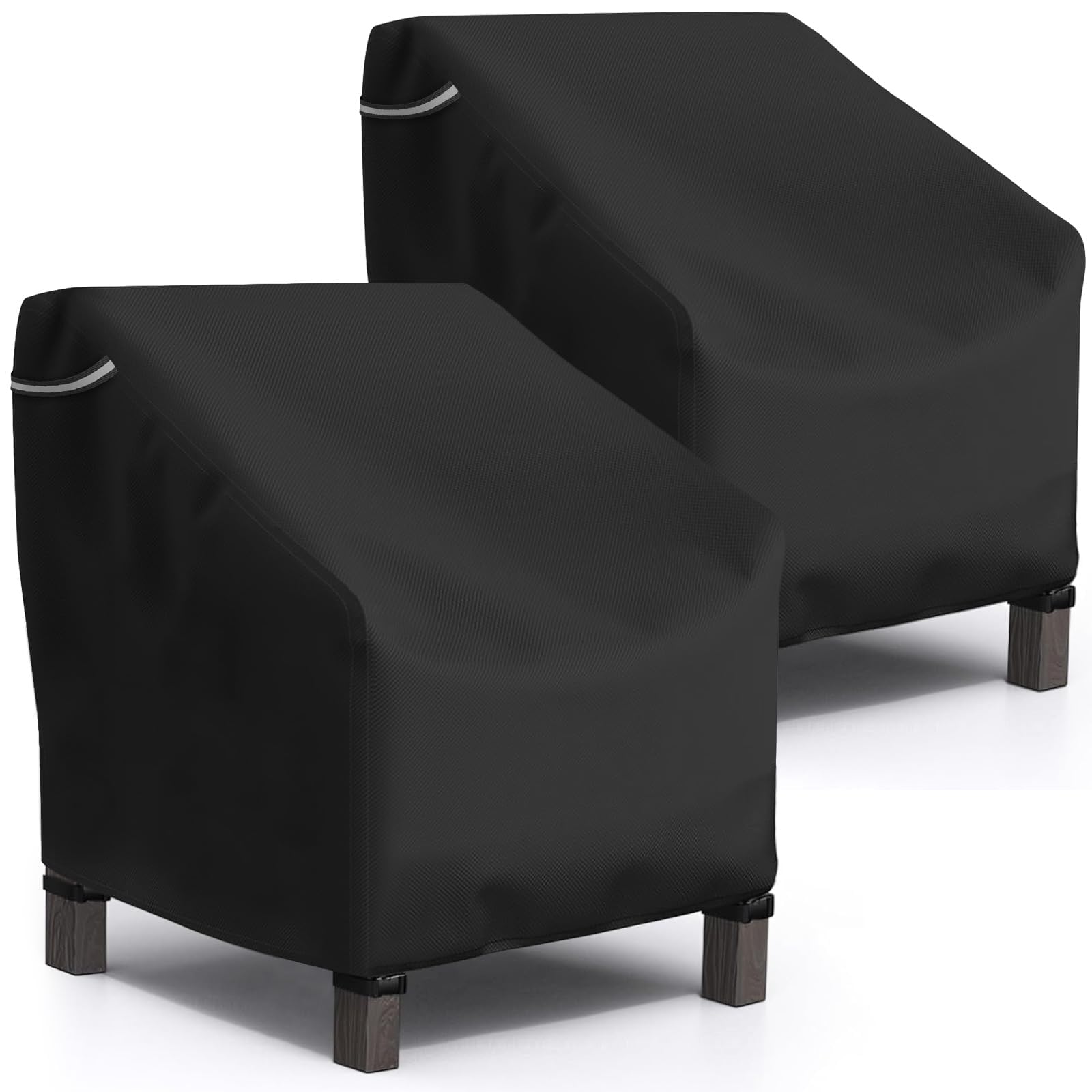 Startwo Patio Chair Covers 2 Pack Outdoor Furniture Covers Waterproof Fit For 36' W X 37' D X 36' H, Lounge Deep Seat Cover, Heavy Duty Chair Covers For Lawn Furnitures, Black
