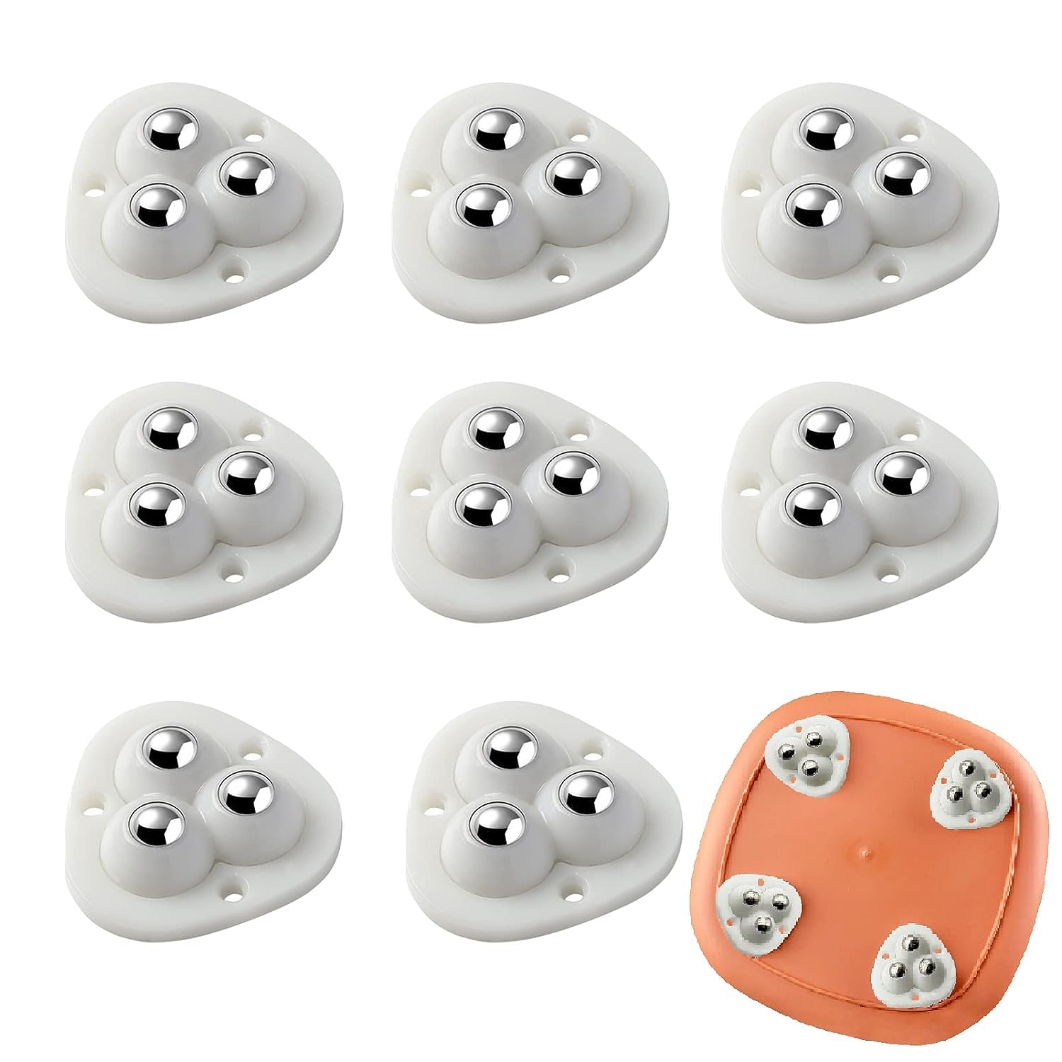JICOOT Appliance Wheels for Kitchen Appliances, 4 Pack Appliance Slider for Kitchen Countertop, Self Adhesive Mini Caster Wheels