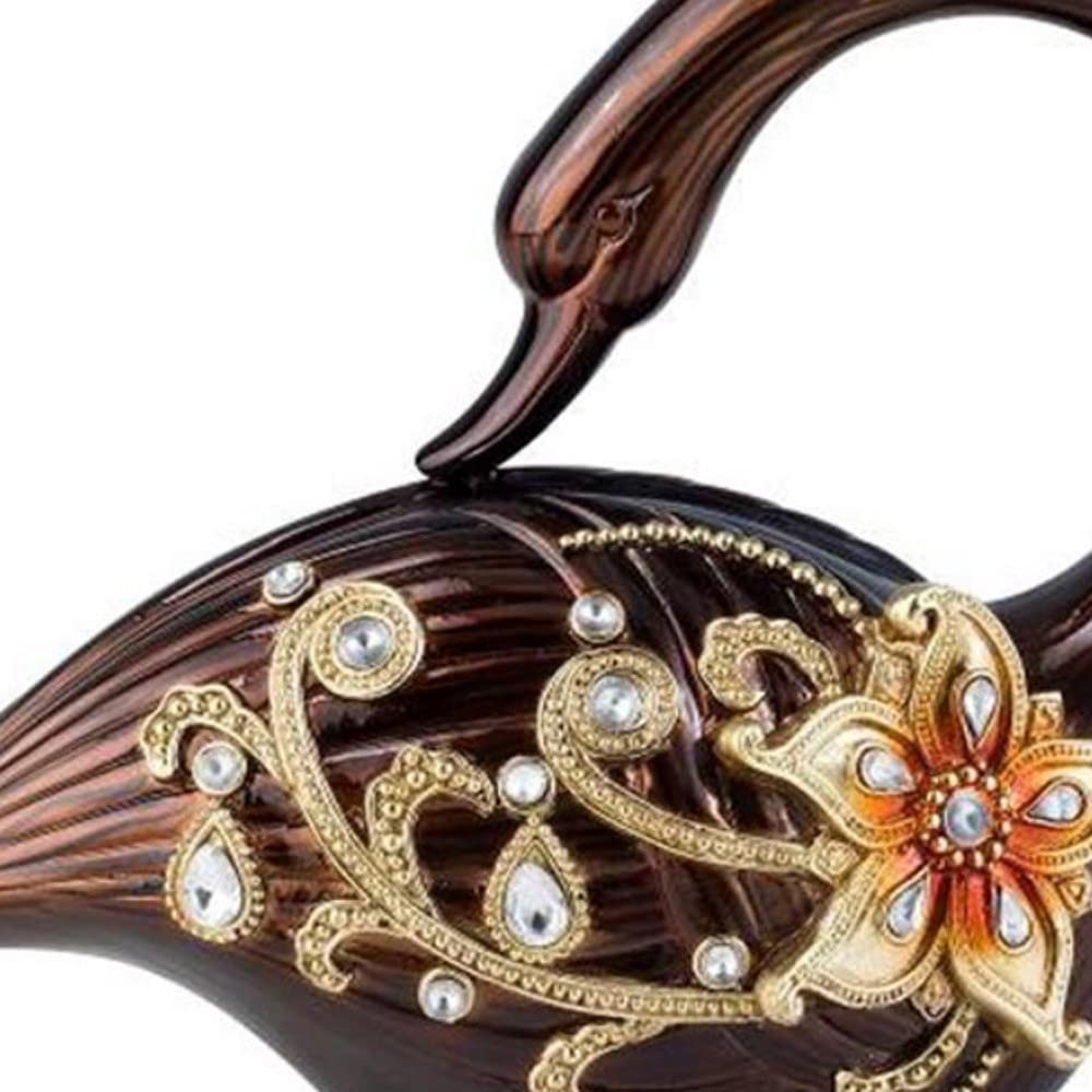 HomeRoots 10' Bronze and Gold Polyresin Dove Statue Sculpture