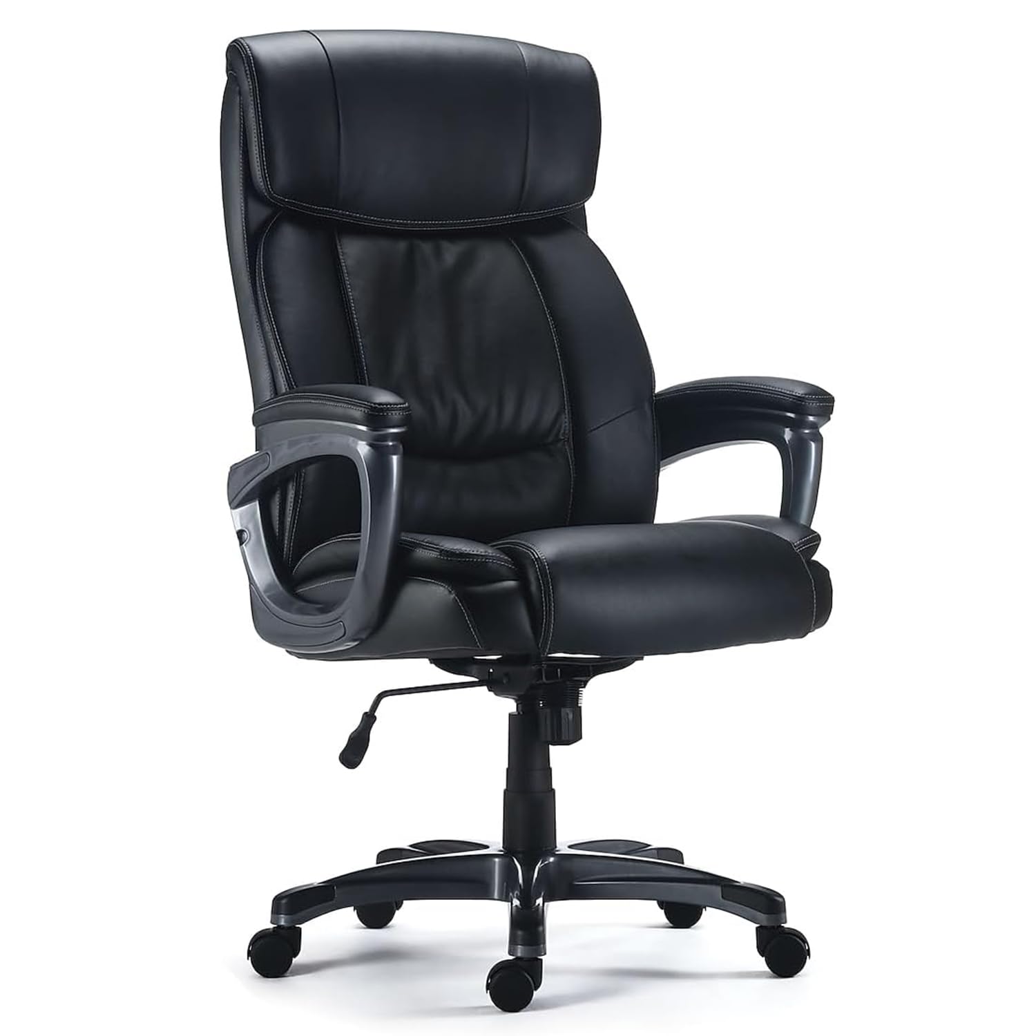 Staples Lockland Ergonomic Managers Office Chair, Big & Tall Cushioned, Adjustable Height, Metal Frame, Bonded Leather, For Work