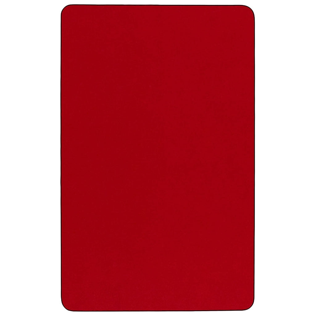 Flash Furniture Wren 36''W x 72''L Rectangular Red Thermal Laminate Activity Table - Standard Height Adjustable Legs
