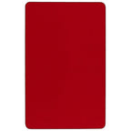 Flash Furniture Wren 30''W x 60''L Rectangular Red Thermal Laminate Activity Table - Height Adjustable Short Legs