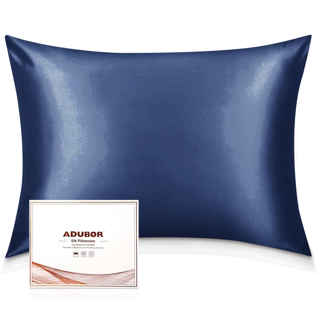 Adubor Silk Pillowcase - 100% Pure Mulberry Silk, 23 Momme 6A Grade Fibers, 900 Thread Count, Silk Pillow Cases For Hair And Ski