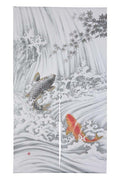 Made in Japan Noren Curtain Tapestry Carp Swimming Up a Waterfall