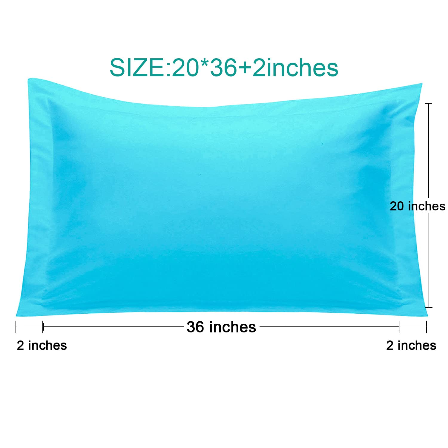 Ntbay 100% Brushed Microfiber King Pillow Shams Set Of 2, Super Soft And Cozy, Wrinkle, Fade, Stain Resistant 20X36 Inches Oxford Pillowcases, Blue