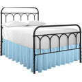 Ruffled Bed Skirt With Split Corners-Dust Ruffle - 14'' Drop 100% Microfiber Soft,Sheen & Luxurious Look - Bed Skirts (Light Blu