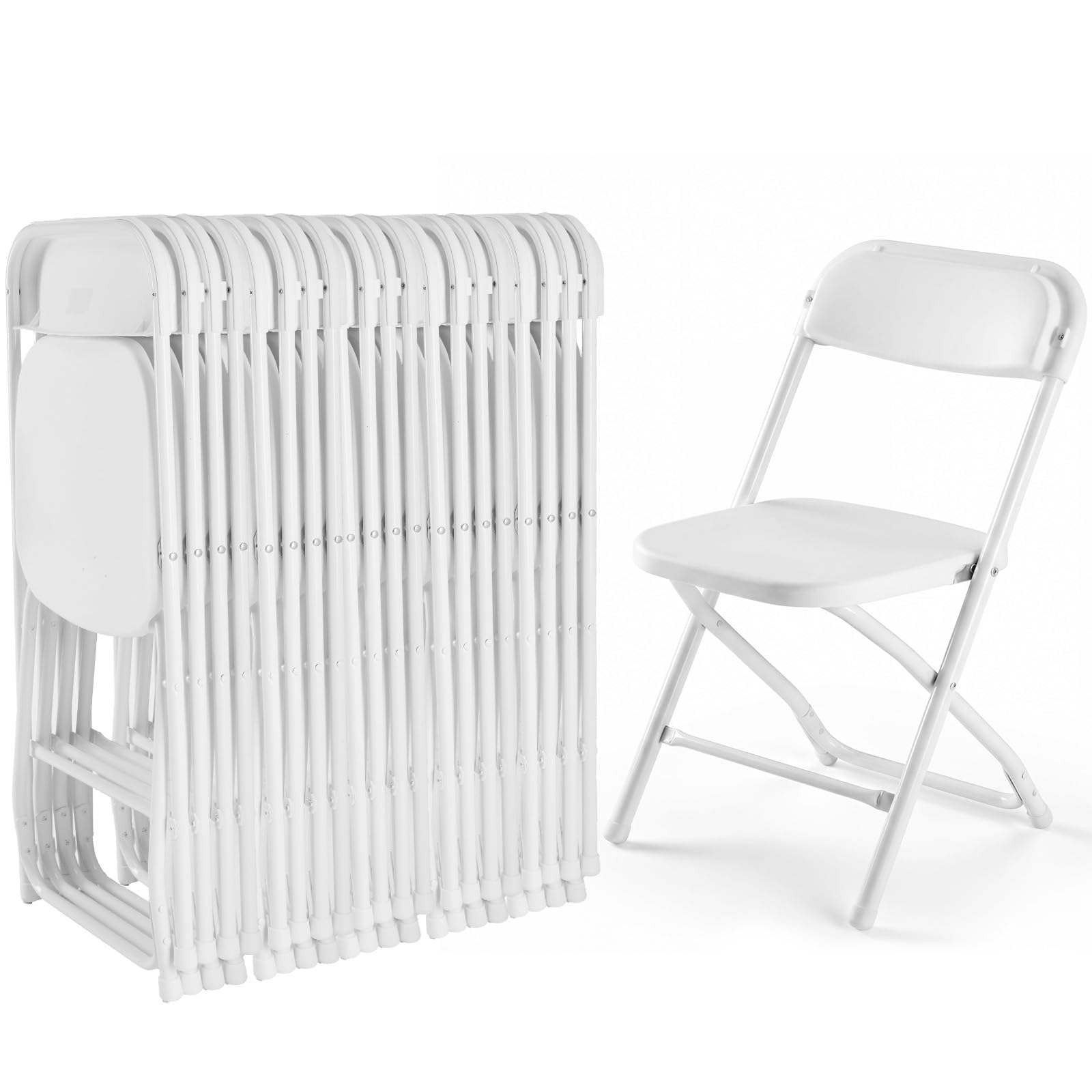 DUMOS Folding Chairs Sets of 20, 330lbs Plastic Stackable Portable Patio Dining Sets, Fold Up for Indoor Outdoor, Camping, Garde