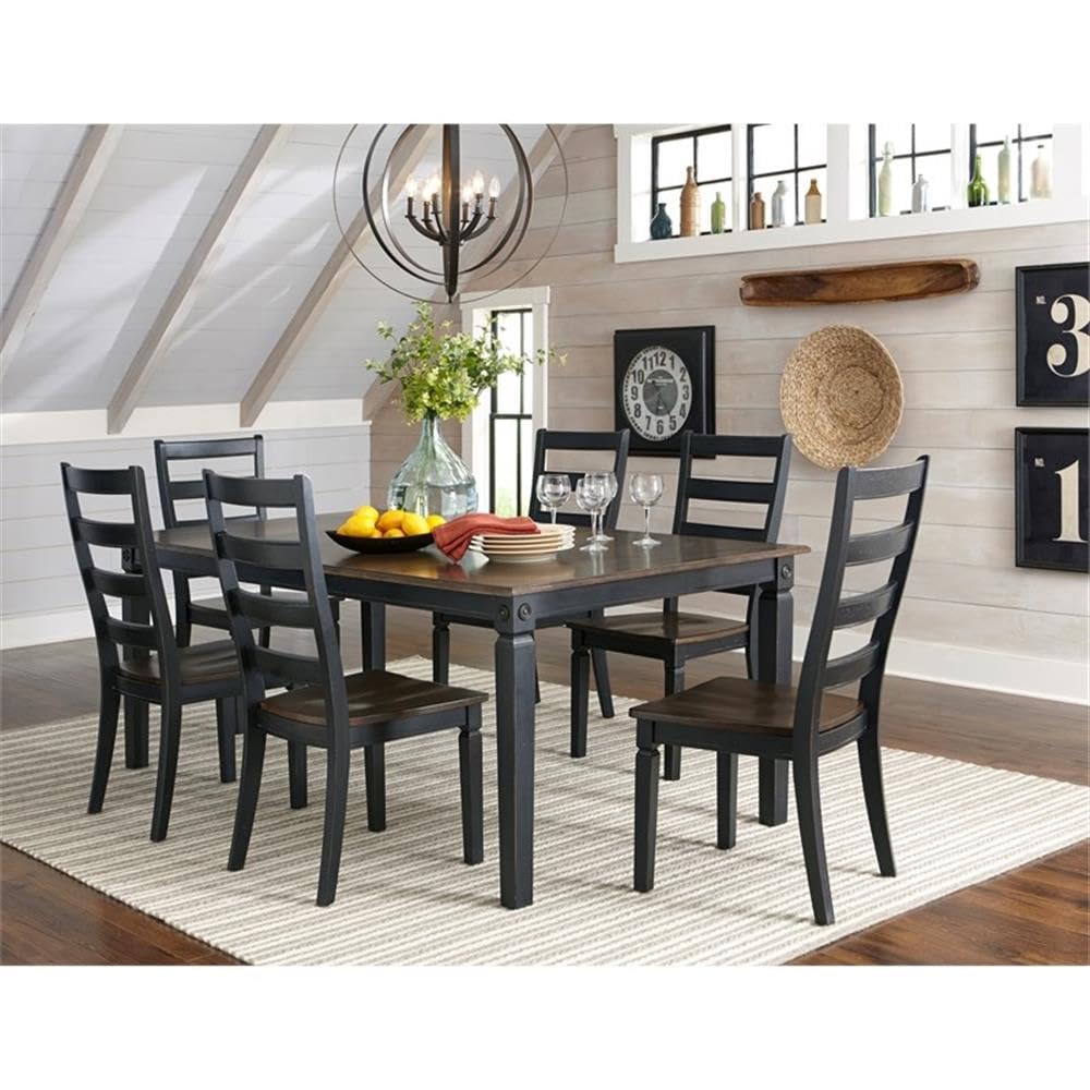 Intercon Glennwood 60-78" Wide, Rubbed Black & Charcoal Dining Tables