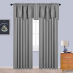 Nicetown Silver Grey Valances For Windows - Thermal Insulated Blackout Kitchen Curtain Valances Rod Pocket Tiers For Living Room