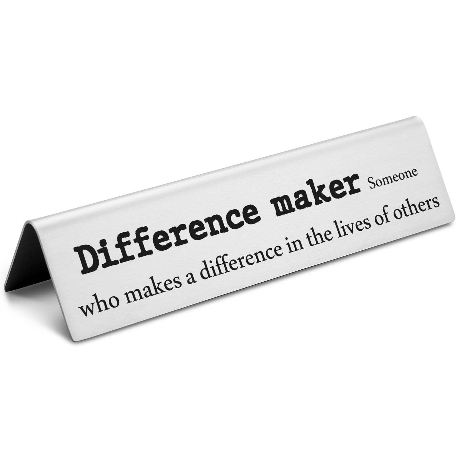 Difference Maker Novelty Nameplate, Motivational Decorative Positive Office Desk Nameplates Gift for Teacher Mentor Coach Boss R