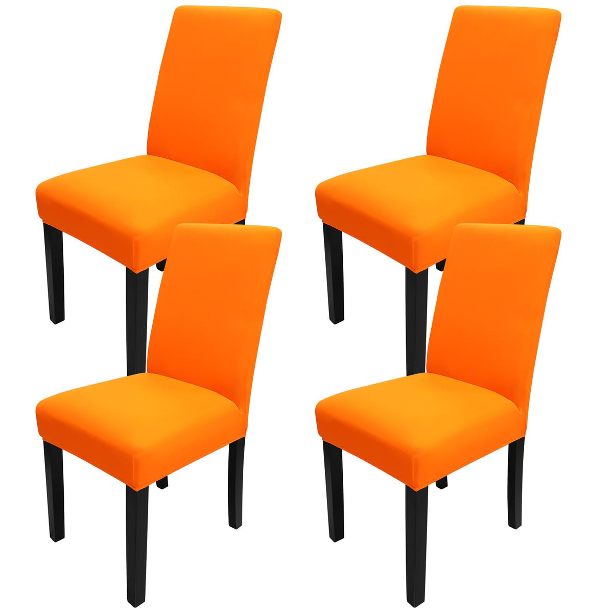 JQinHome Dining Chair Slipcover, High Stretch Removable Washable Chair Seat Protector Cover Set of 4,Chair Covers for Halloween 