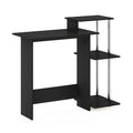 Furinno Efficient Home Laptop Notebook Computer Desk with Square Shelves, Side, Americano/Chrome