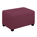Easy-Going Stretch Ottoman Cover Folding Storage Stool Furniture Protector Soft Rectangle Slipcover With Elastic Bottom(Ottoman Small,Coffee)
