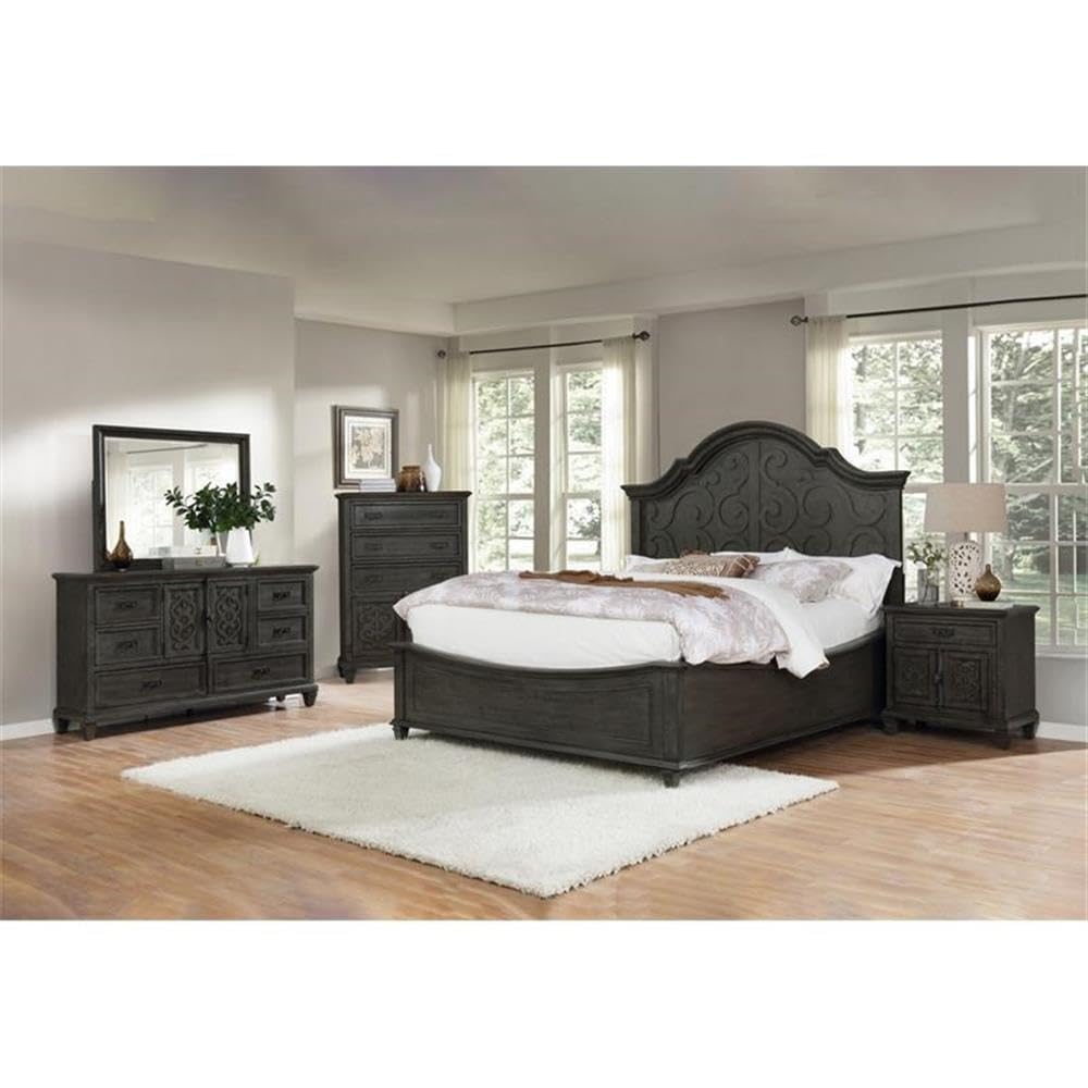 Best Quality Furniture California King Bed Only, Rustic Gray