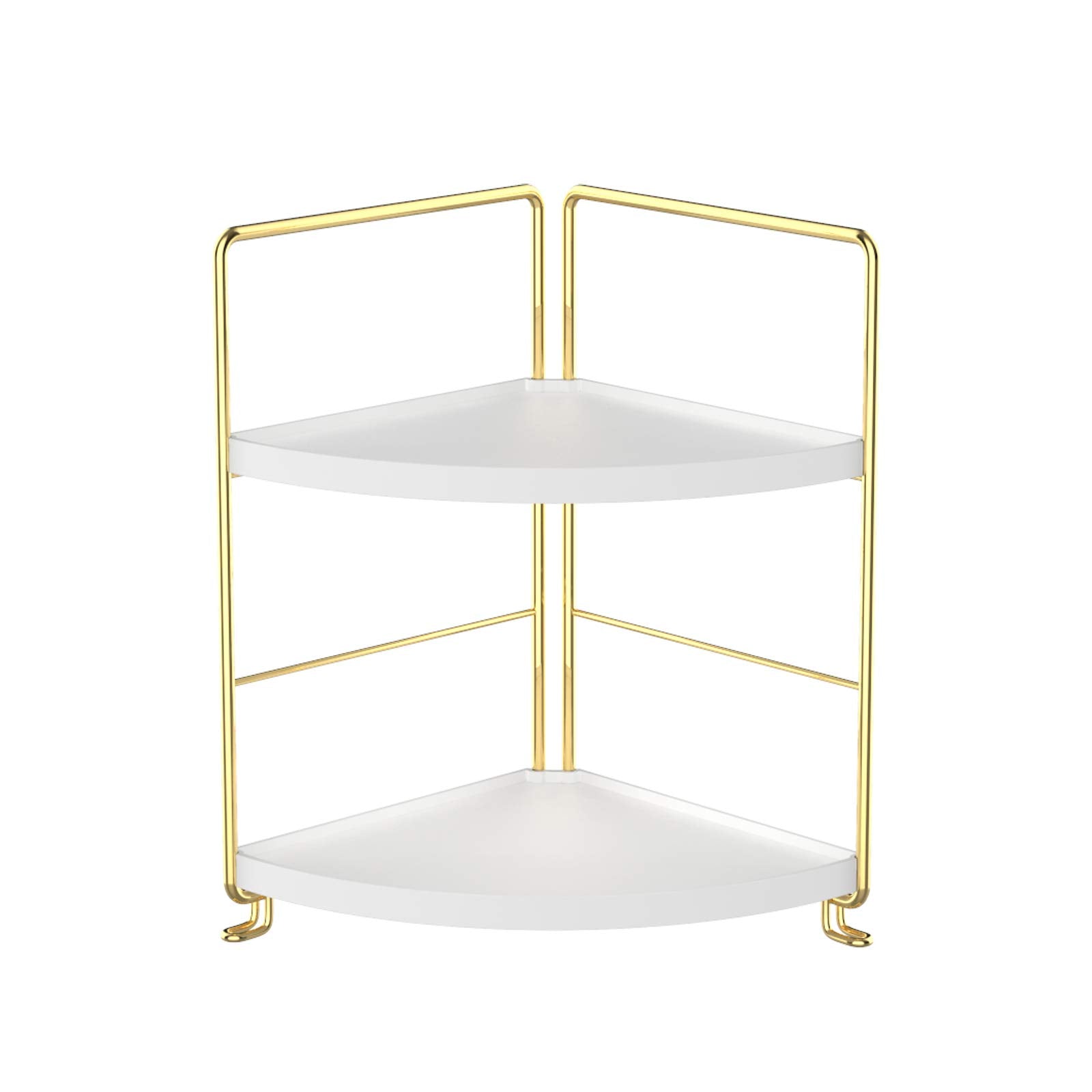 kaileyouxiangongsi 2-Tier Kitchen Spice Rack-Corner Bathroom Shelf- Triangle Standing Storage Rack for Bathroom, Living Room, Be