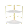 kaileyouxiangongsi 2-Tier Kitchen Spice Rack-Corner Bathroom Shelf- Triangle Standing Storage Rack for Bathroom, Living Room, Be