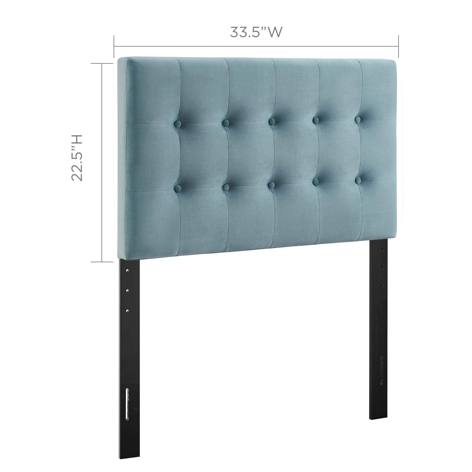 Modway Emily Twin Headboard - Biscuit Tufted Performance Velvet, Light Blue