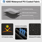 Outdoorlines Waterproof Curved Outdoor Sectional Cover - Uv Resistant Windproof Patio Sectional Sofa Covers For Deck, Lawn And Backyard, Heavy Duty Furniture Covers (150Lx36Dx38Hx112Fl, Black)