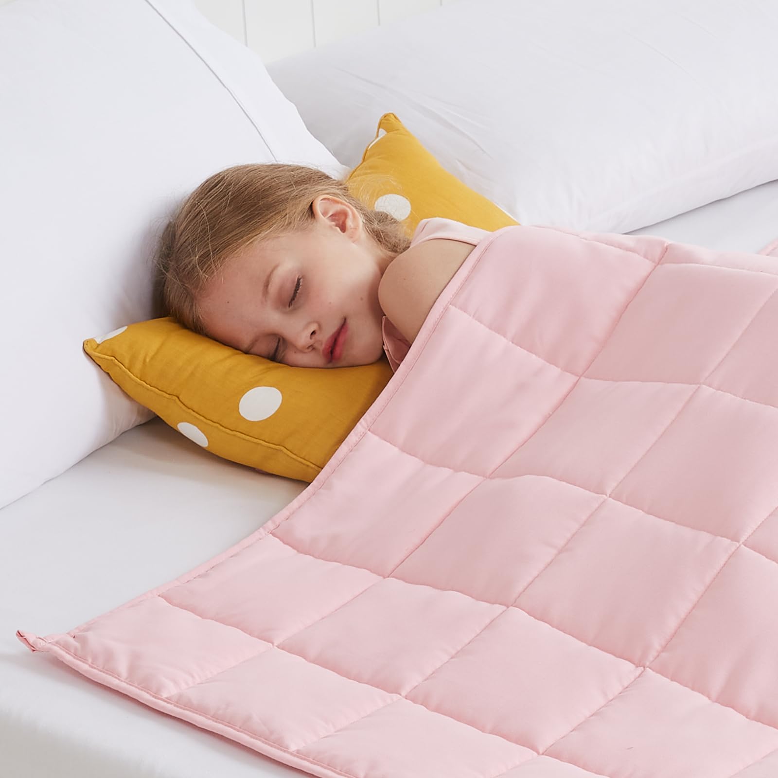 HOSUKKO Weighted Blanket - 10 lbs Pink Heavy Lap Indoor - Breathable Blanket(50 * 60 inches, 10 lbs)