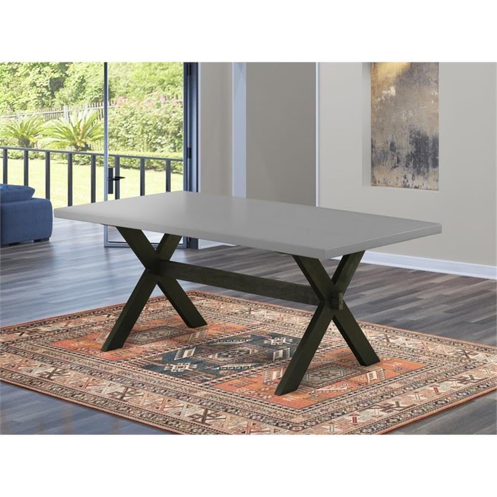 East West Furniture Xt697 X-Style Kitchen Dining Table - A Rectangle Solid Wood Table Top With Stylish Legs, 40X72 Inch, Multi-Color