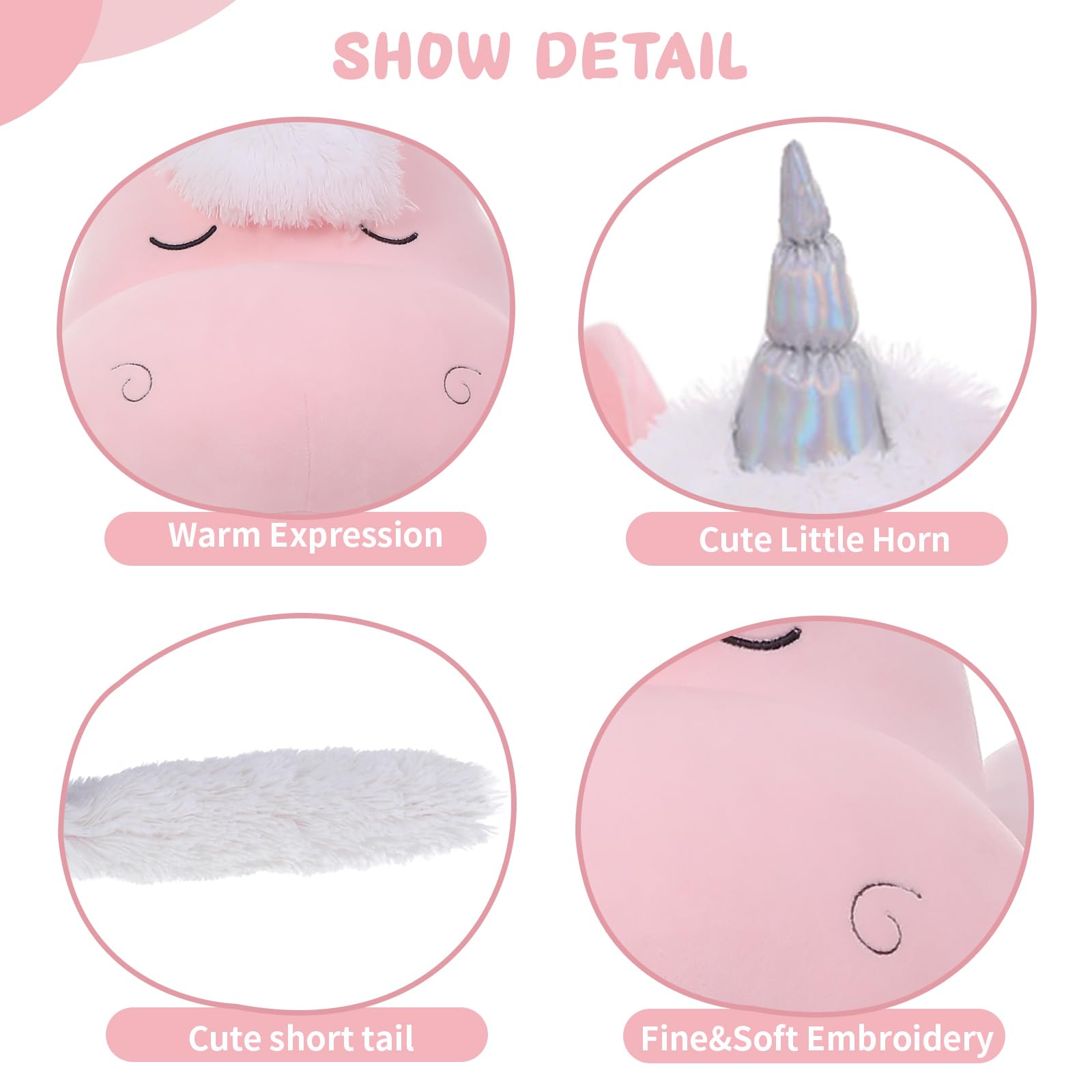 Morismos Big Unicorn Body Pillow, 36.2' Plush Unicorn Stuffed Animal, Super Soft Unicorn Pillow For Girl Kid, Giant Stuffed Uni