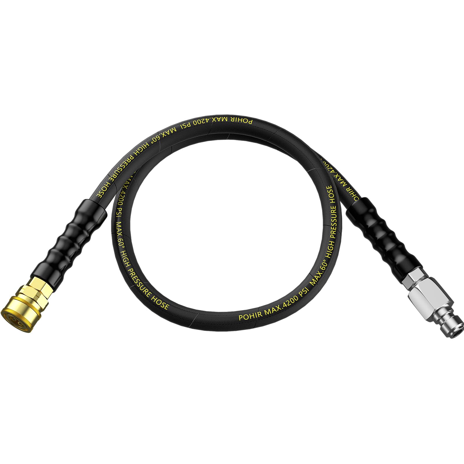 Pohir Pressure Washer Whip Hose 5 Ft, Hose Reel Connector Hose For Pressure Washing, Short Power Washer Hose With 3/8' Quick Co