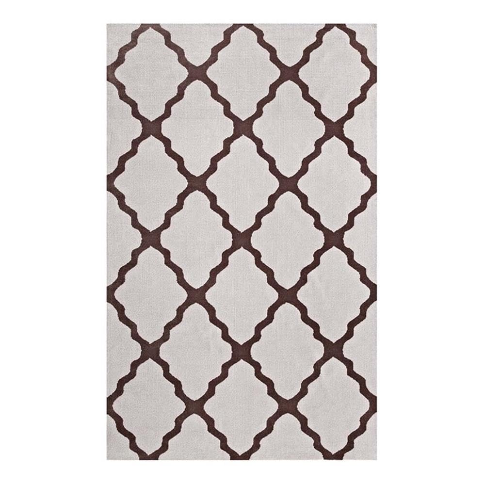Modway Marja Moroccan Trellis 8X10 Area Rug With Lattice Design In Brown And Gray