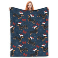 Christmas Dachshund Throw Blanket Soft Cozy Plush Warm Fleece Blanket For Sofa Couch Bed 80'X60'