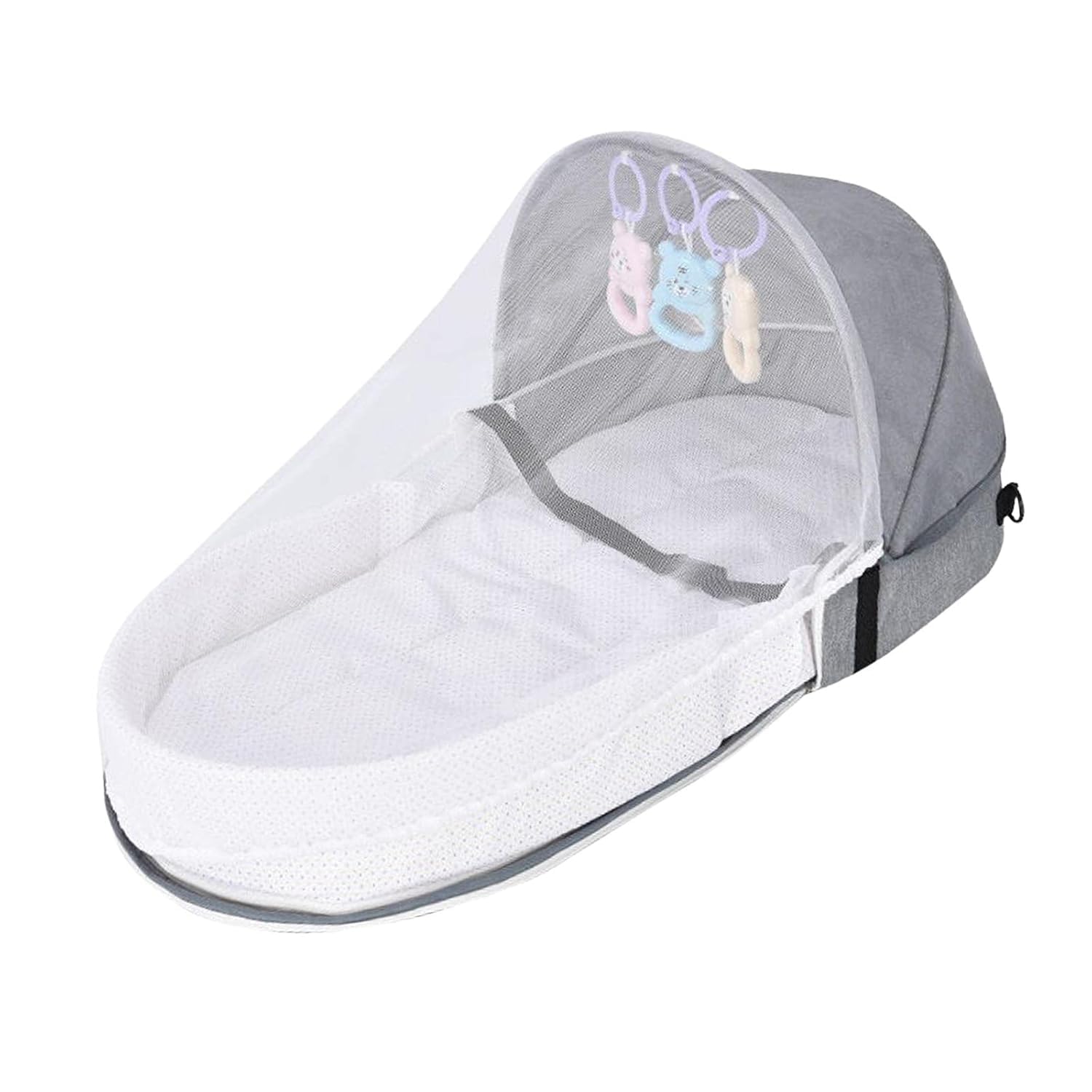 Matiko 3 In 1 Portable Baby Bed Nest With Mosquito Net, Foldable Travel Bassinet Backpack Diaper Bag, Breathable Infant Crib For