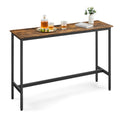 VASAGLE Bar Table, Narrow Long Bar Table, Kitchen Dining Table, High Pub Table, Sturdy Metal Frame, Industrial Design, 15.7 x 55