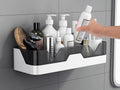 Fredi Group WallMounted Bathroom Shelf, NoDrill Adhesive, Shower Caddy Organiser For Shampoo And Toiletries, White And Grey (D