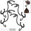 Qunclay Western Cowboy Hat Holder for Wall Decorative Wall Mounted Holder Metal Cowboy Hat Holder Rustic Hat Organizer for Hat C