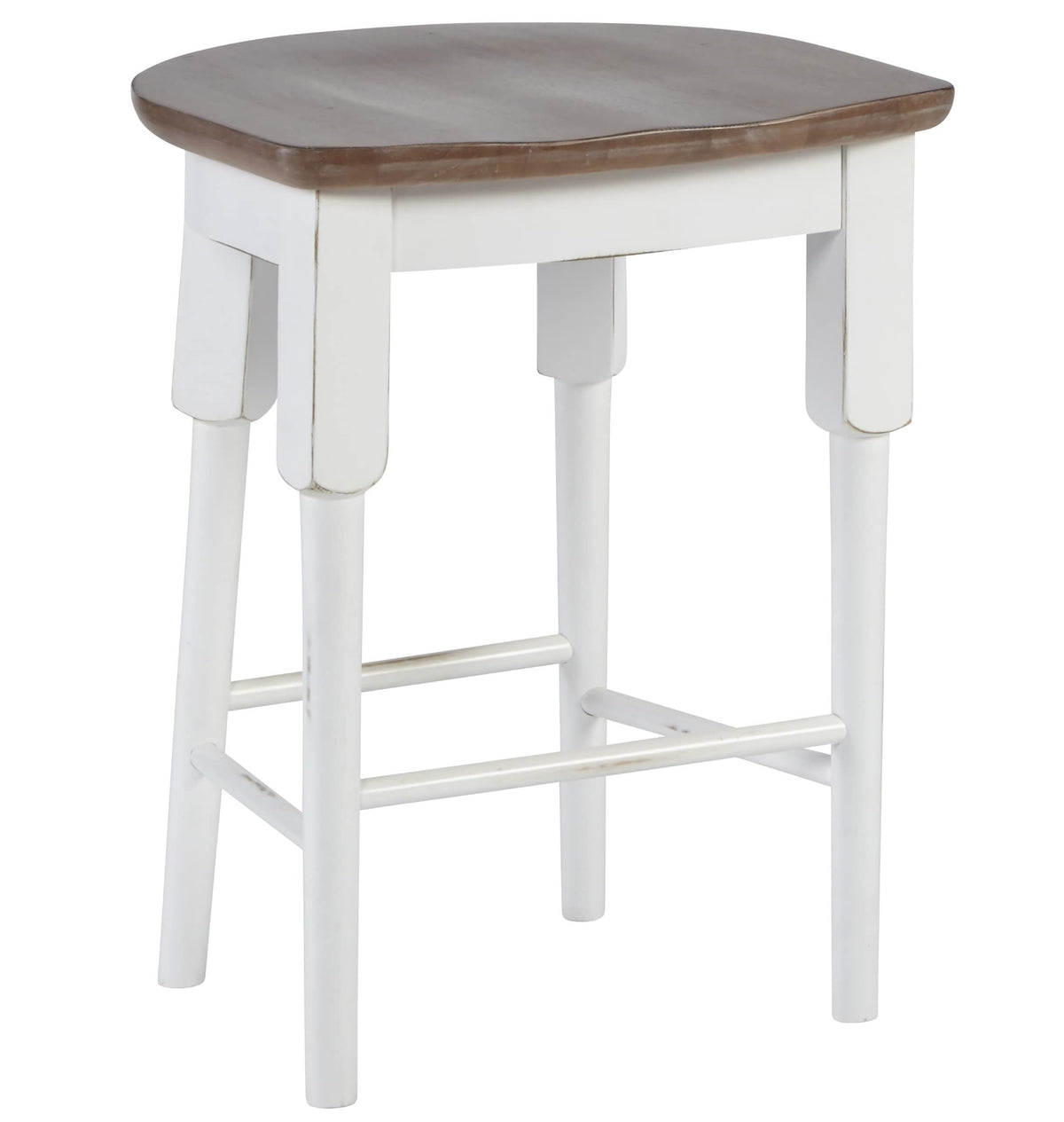 Progressive Furniture Shutters Counter Stool (1/Ctn), Light Oak/Distressed White