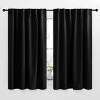 NICETOWN Halloween Blackout Curtain Blinds Window Panels - (Black Color) W52 x L54, Double Panels, Thermal Insulated Blackout Dr