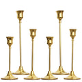 VOELIGT 6PCS Brass Candlestick Holders Gold Candle Holders Taper Candle Holders Decorative for Thanksgiving Day Christmas Dinnin