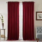 Stangh Thick Velvet Curtains 96-Inch - Heavy-Duty Large Window Velvet Drapes Room Darkening Privacy Enhancing Panels For Home Th