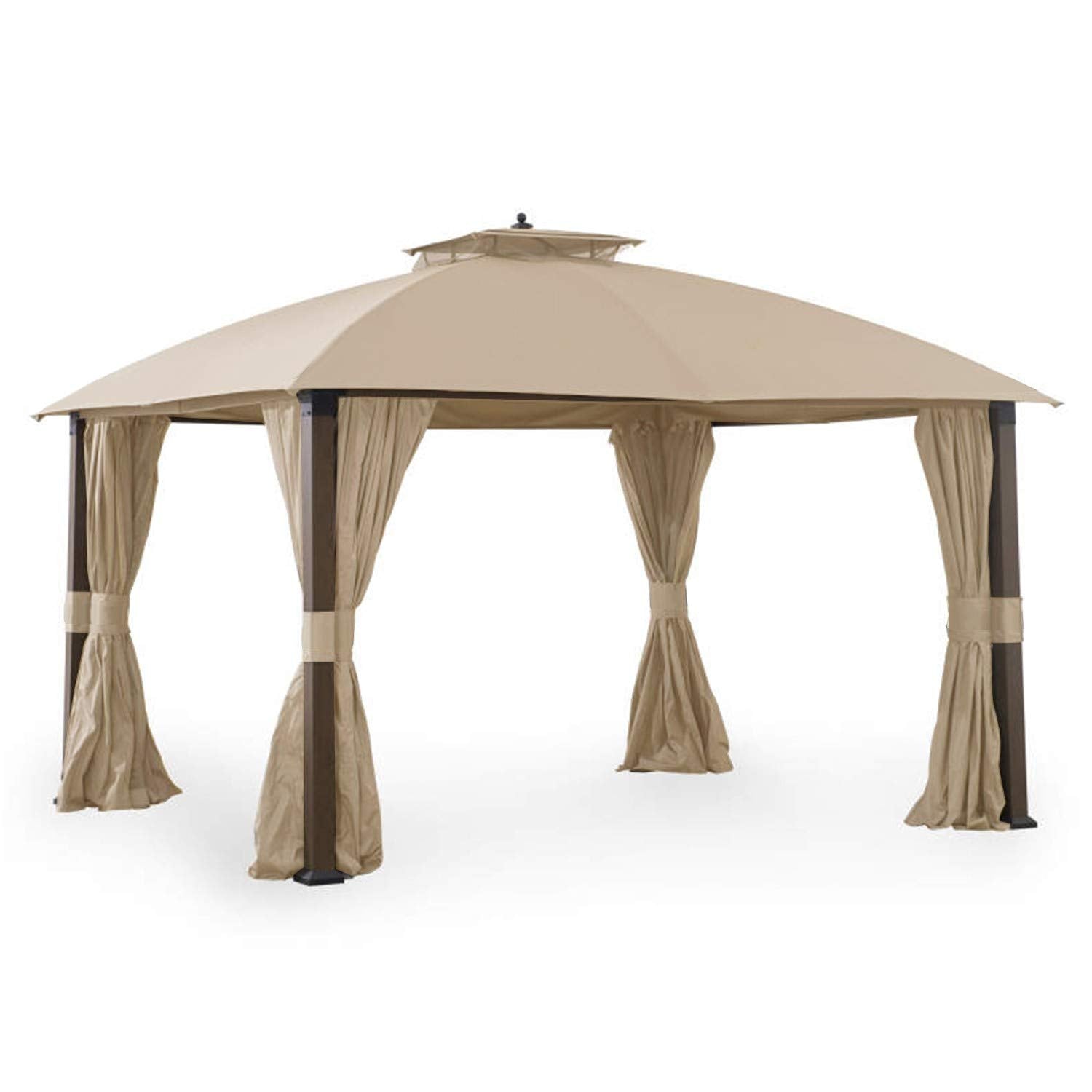 Garden Winds Replacement Canopy Top Cover For Broyhill Sunjoy Eagle Brooke Ashford Asheville Gazebo - 350 - Beige - Will Fit The