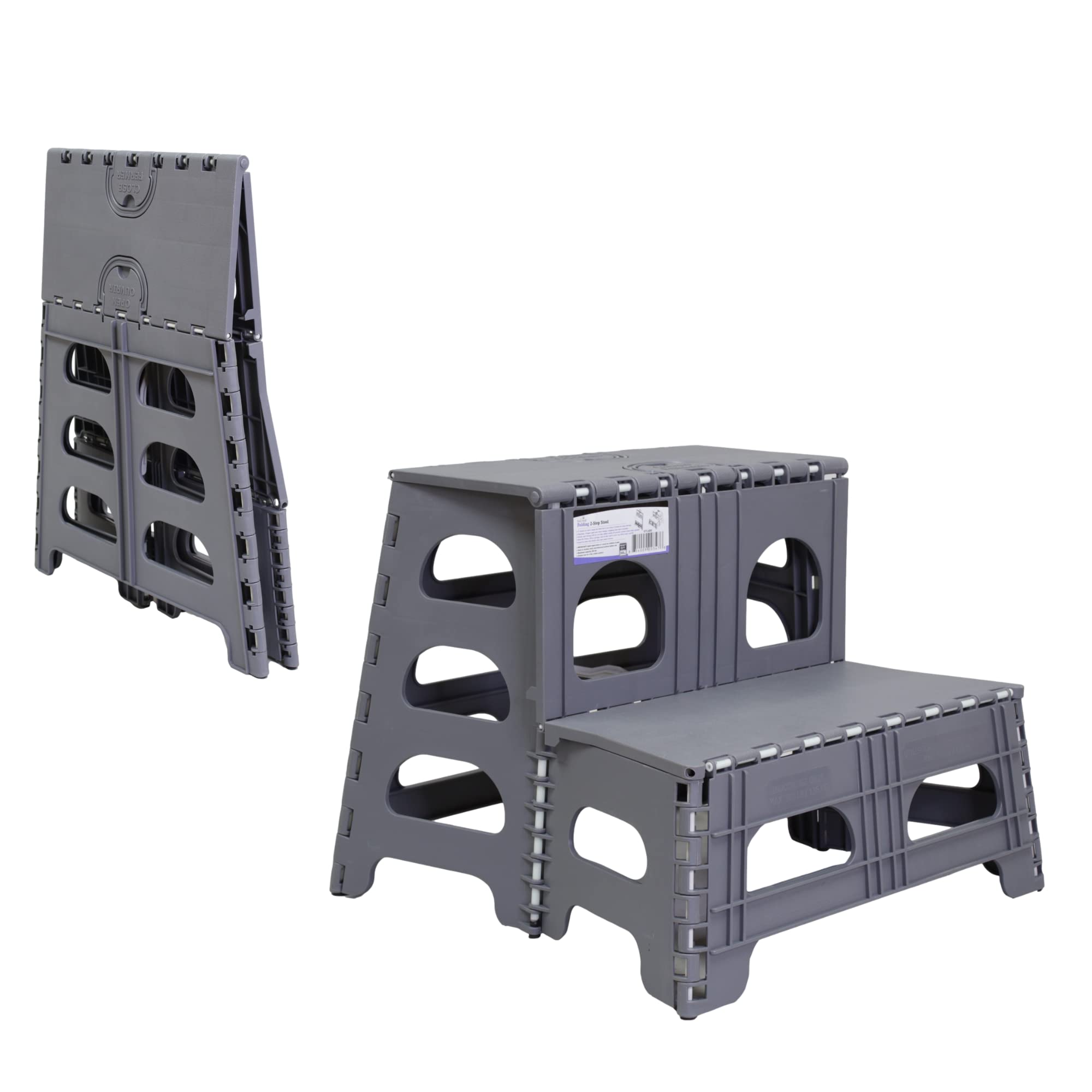 Bee Neat Folding 2 Step Stool for Adults, Kids, Toddlers - Collapsible & Foldable Step Ladder for Kitchen, Bathroom or Bedroom -