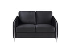 Lilola Home Hathaway Black Velvet Modern Chic Loveseat Couch