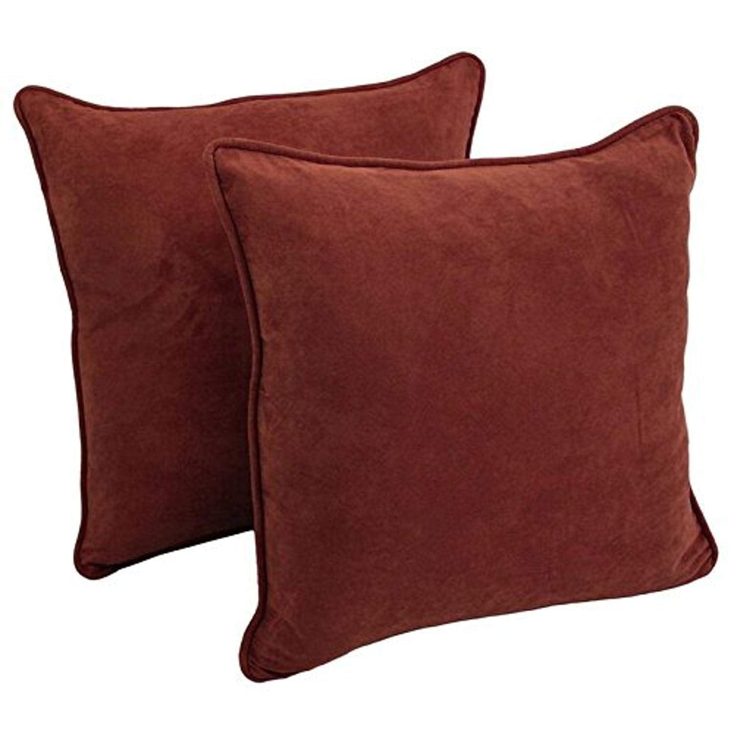Blazing Needles Corded Microsuede Floor Pillows (Set of 2), 25&quot;, Red Wine