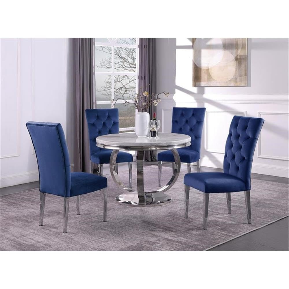 Best Master Furniture Tufted Velvet Dining Chair Blue