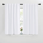 Nicetowm Window Treatment Curtain Panels - (White Color) W42 X L40, 2 Pieces, Semi Blackout Window Treatment Drape Panel For Kids Bedroom
