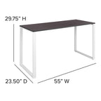 Flash Furniture Kimberly Modern Commercial Grade Desk Industrial Style Computer Desk Sturdy Home Office Desk - 55" Length (Rustic Gray)