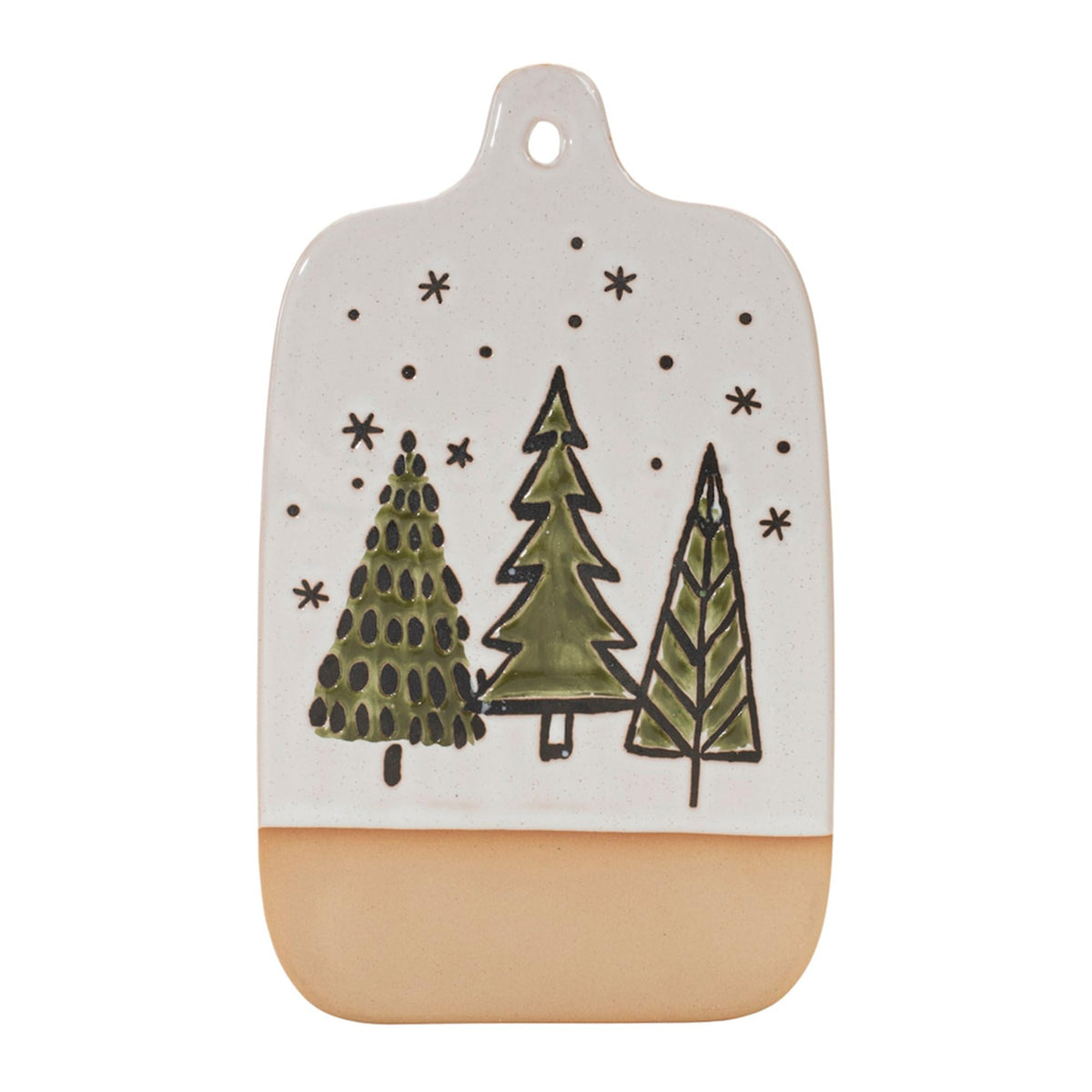 Melrose Ceramic Pine Tree Cutting Board Tray - 10.5' - Set of 4