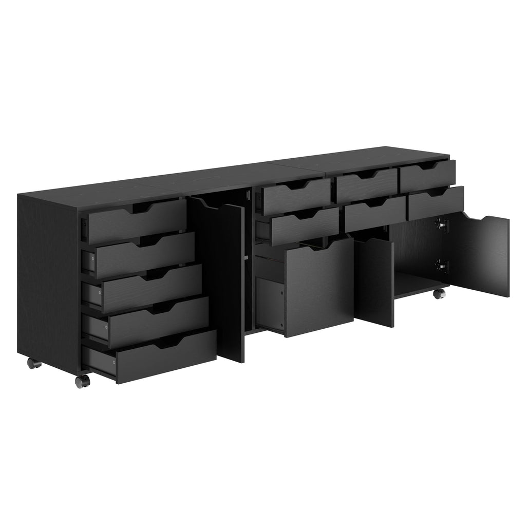 Winsome Wood 20346 Halifax 3-pc Storage Cabinet Set in Black