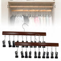 2 PCS Closet Organizer with 10 Clips, Space Saving Hanging Closet Organizer, Legging Organizer for Closet Hanging, 360 Rotating 