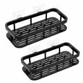 Divanshika (2Pcs) Bathroom Organiser Without Drill, Self Adhesive Wall Mounted Storage For Bathroom, Kitchen,Laundry Room, Rust 