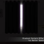 Lemomo 100% Blackout Curtains 52 X 72 Inch/Purple Curtains 2 Panels With Black Lining Room Darkening Thermal Insulated Bedroom C